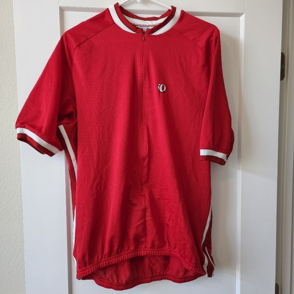 Pearl Izumi red cycling jersey